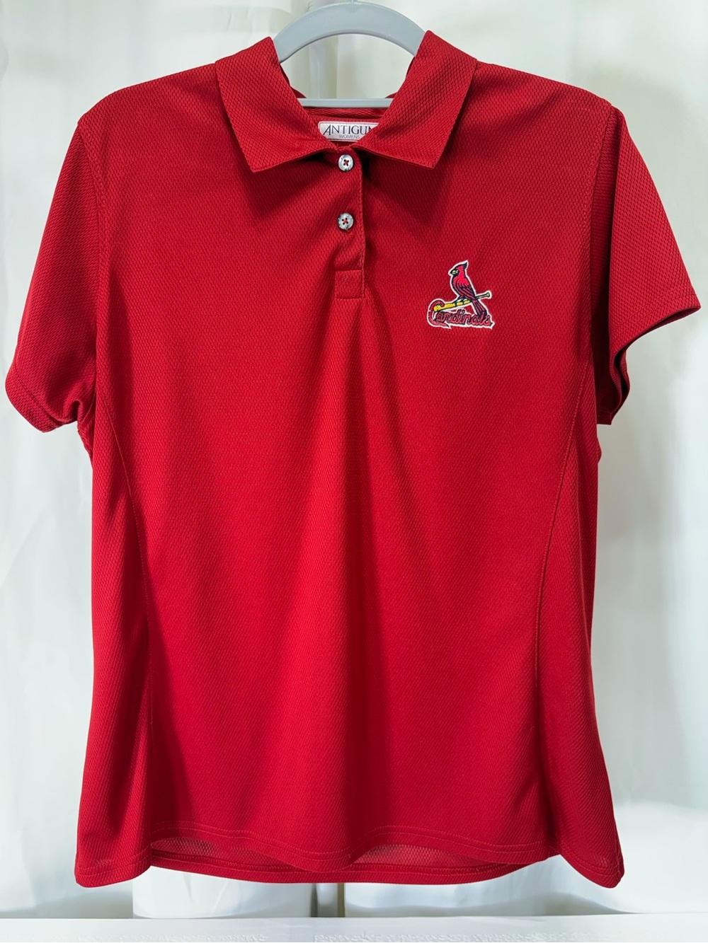 Antigua Women's Red Short Sleeve Polo with Embroidered Logo 3177